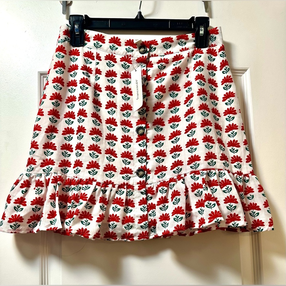 Francesca’s Miami women’s Floral Button-Down Mini Skirt, NWT